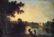 Richard  Wilson View from the South-east with the house and bridge beyond the lake and basin china oil painting artist